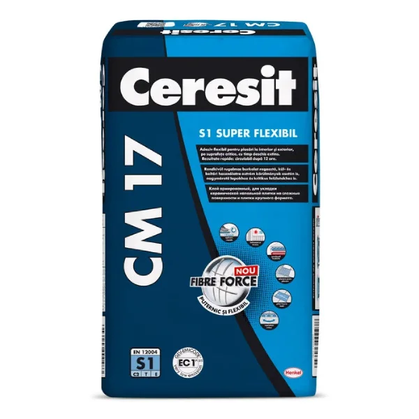 Adeziv pentru gresie, faianta si piatra naturala Ceresit CM 17 SUPER FLEXIBIL 25kg
