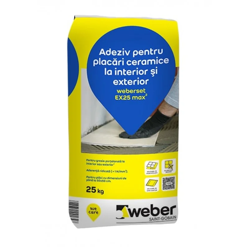 Adeziv pentru placări ceramice Weberset EX25 max², 25kg
