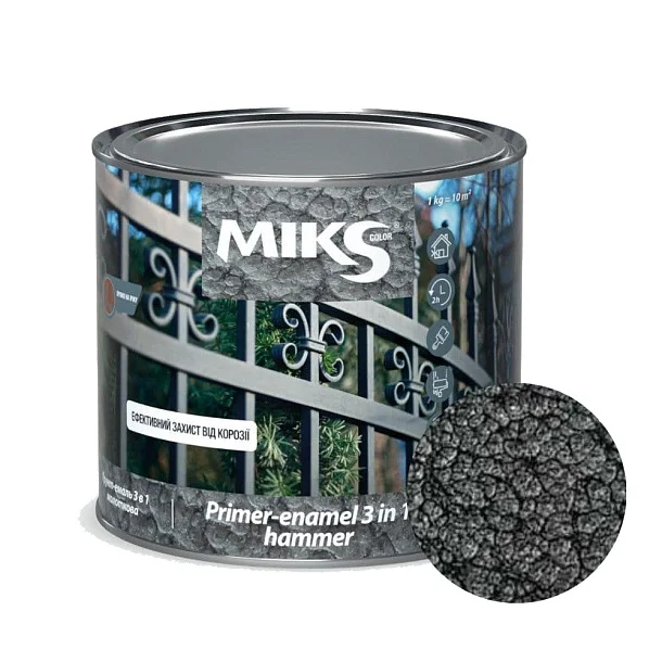 Grund-email 3 in 1 efect de ciocan Miks Color grafit, 2kg