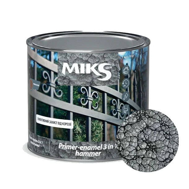 Grund-email 3 in 1 efect de ciocan Miks Color gri, 2kg