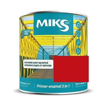 Грунт-эмаль 3 в 1 Miks Color красная, 2.3кг