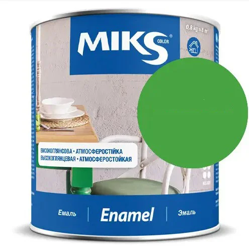 Эмаль алкидная Miks Color cалатовый, 2.8кг