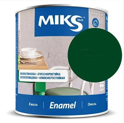 Эмаль алкидная Miks Color тёмно-зелёный, 0.8кг