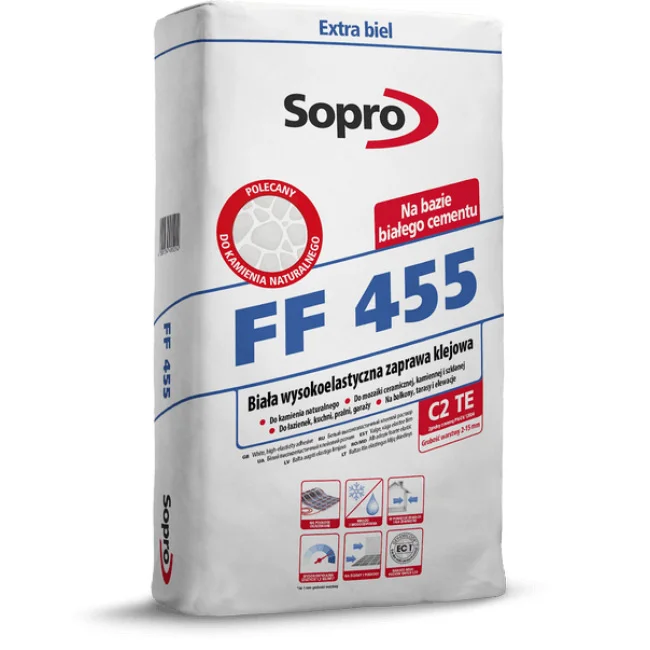 Клей для плитки Sopro FF 455 белый, 25кг