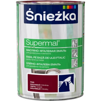 Краска масляно-фталевая эмаль SNIEZKA Supermal вишневая 0.8л