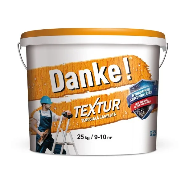 Tencuială decorativă Danke! TEXTUR ciocolatiu, 25kg, finisaj structurat pentru exterior