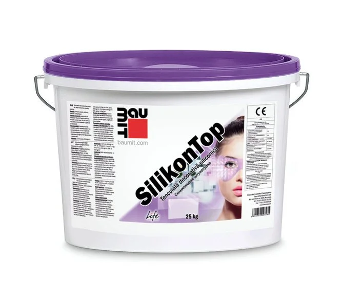 Tencuiala decorativa siliconica Baumit SilikonTop K1.5 (bob orez), 25kg
