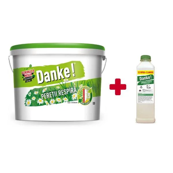 Vopsea lavabila DANKE Peretii Respira 15L + vopsea Danke 2.5L
