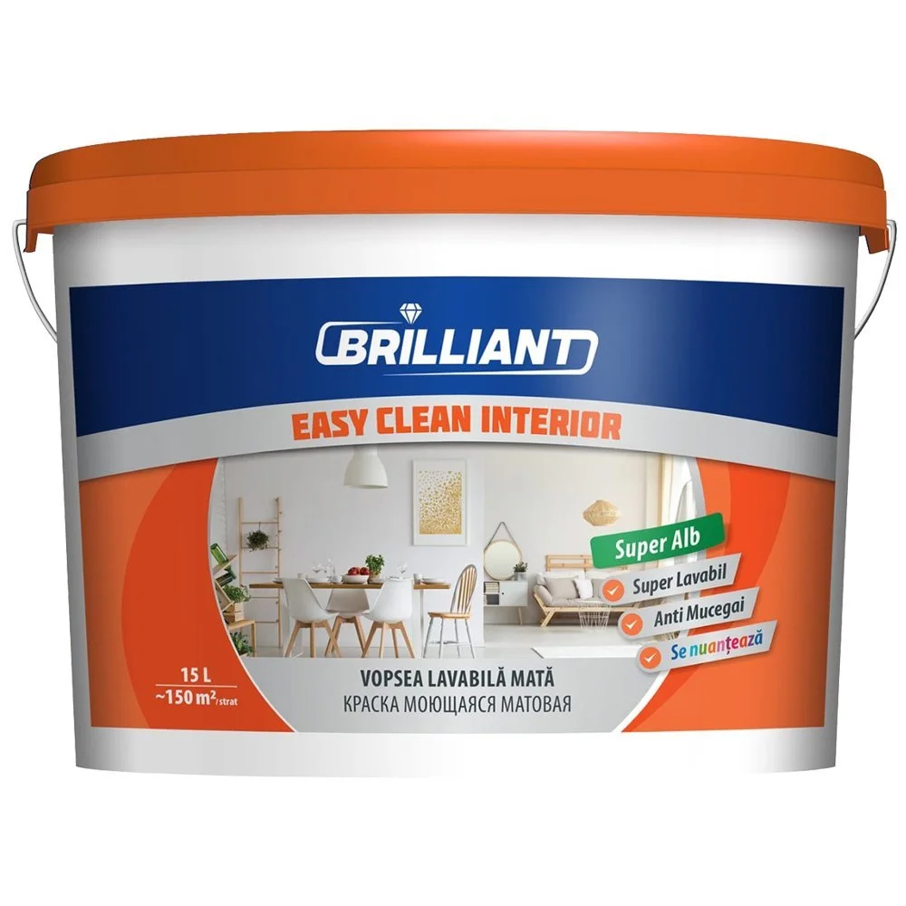 Vopsea lavabila mata Easy Clean Interior 15L