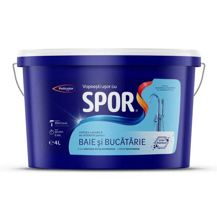 Vopsea lavabila Spor baie si bucatarie, 4L