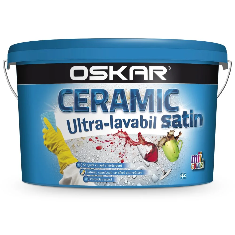 Vopsea ultralavabila Oskar ceramic satinat, 8.5l